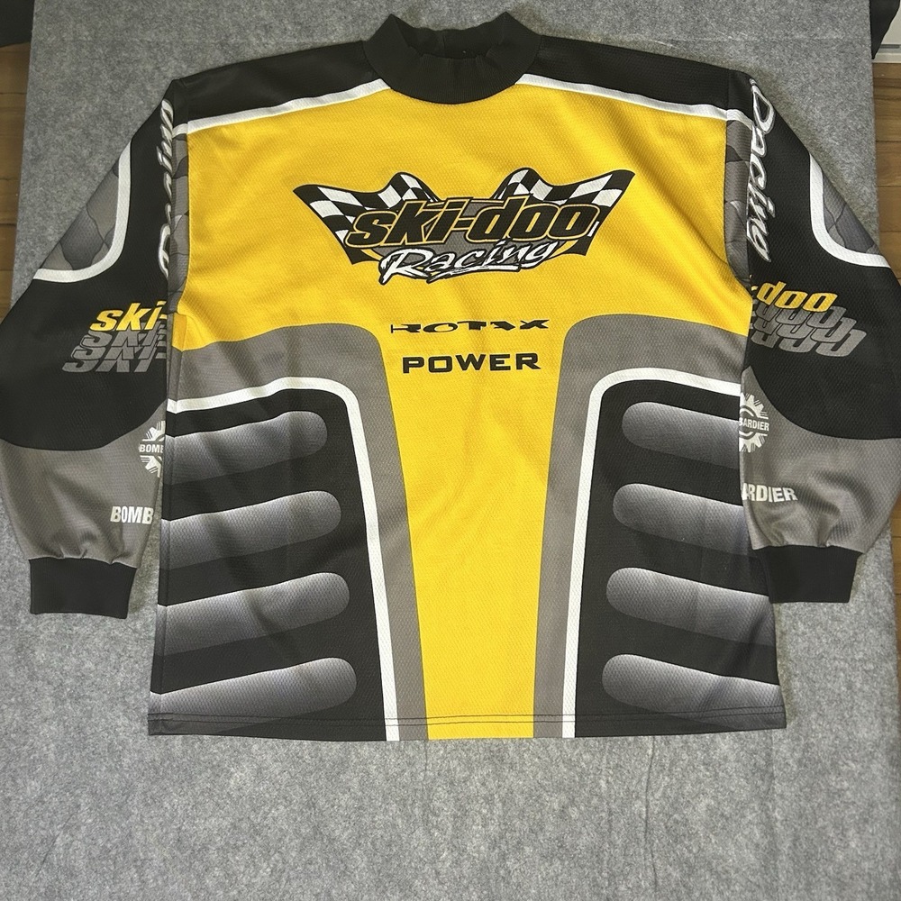 VTG Ski-Doo Racing Jersey Mens Xl Yellow Black Snowmobile Rotax Power